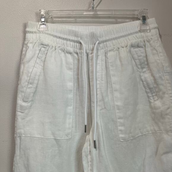 Athleta Retreat Linen Pants Woman White Wide Leg Summer Pockets Size 2 533474 - Picture 9 of 9